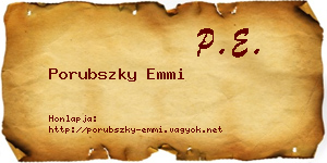 Porubszky Emmi névjegykártya